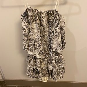 Snakeprint Strapless Romper